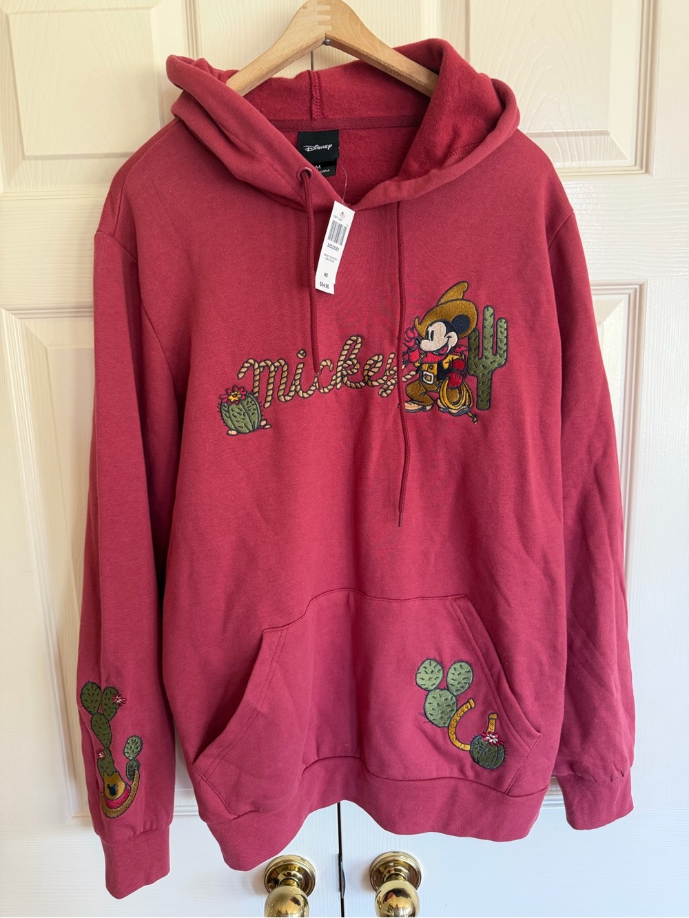 Boxlunch Disney Red Mickey Hoodie with Cowboy and Cactus Embroidery